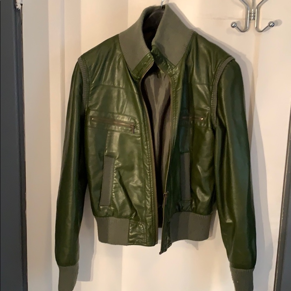 BDG Faux Leather Bomber Jacket